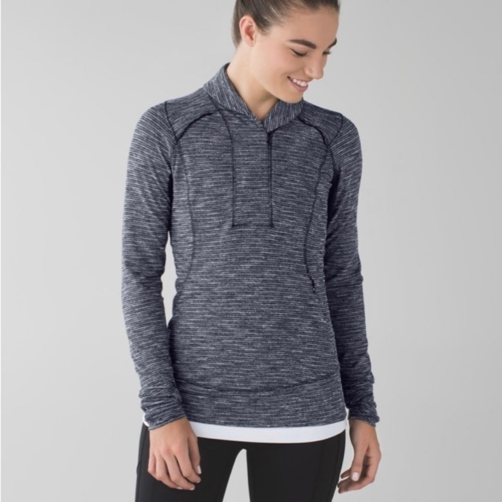 Lululemon think fast pullover hoodie top gray 13290